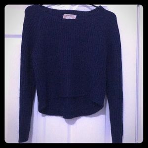 Crop Top Navy Blue Sweater